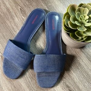 Larroude blue denim size 9 woman’s sandal